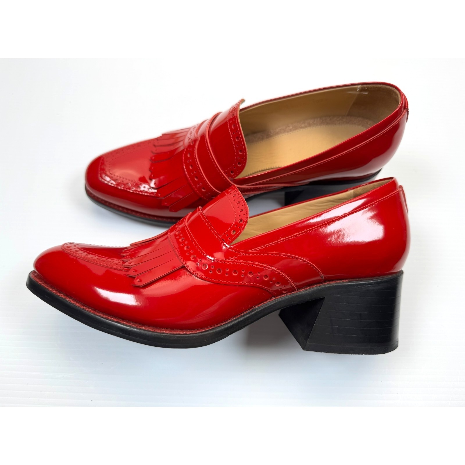 The Office Of Angela Scott Miss Juliette Kiltie Loafers Women 39.5 Us9.5 Leather